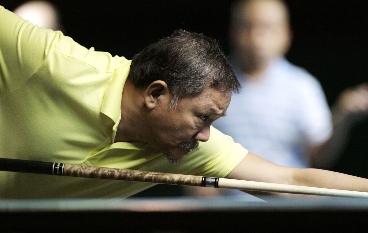 Efren Reyes of the Philippines at the World 9-Ball Championship, Doha, 2012.